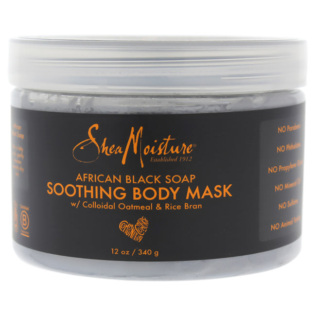 African Black Soap Soothing Body Mask by Shea Moisture for Unisex - 12 oz Mask